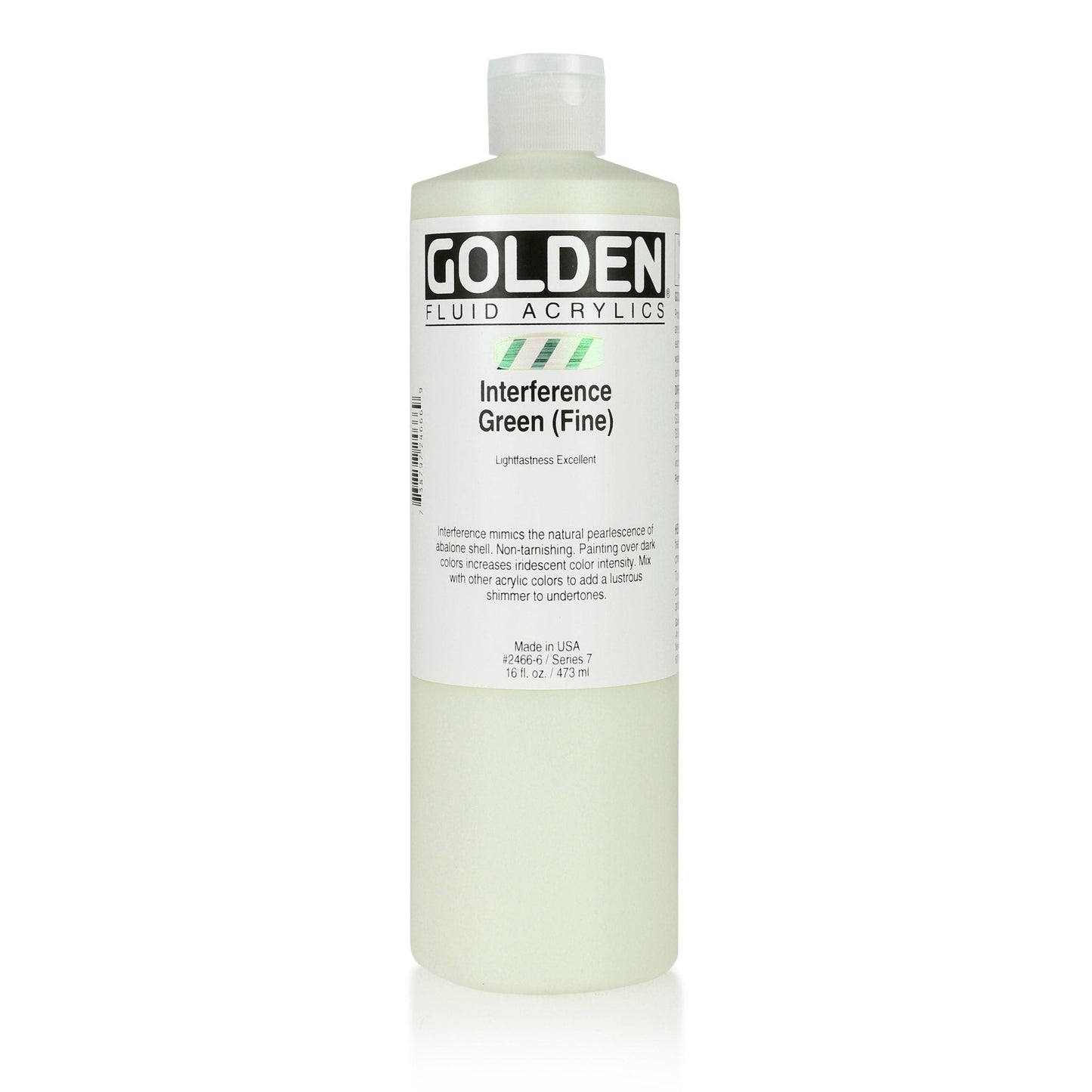 Golden Fluid Acrylic 473ml Interference Green (fine) - theartshop.com.au