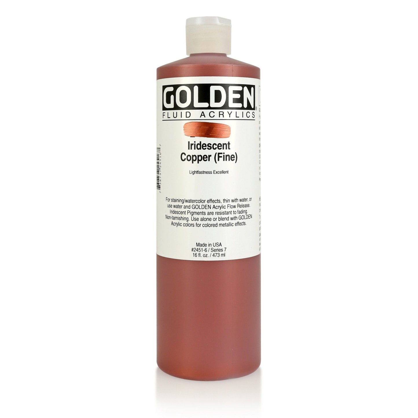 Golden Fluid Acrylic 473ml Iridescent Copper (fine) - theartshop.com.au