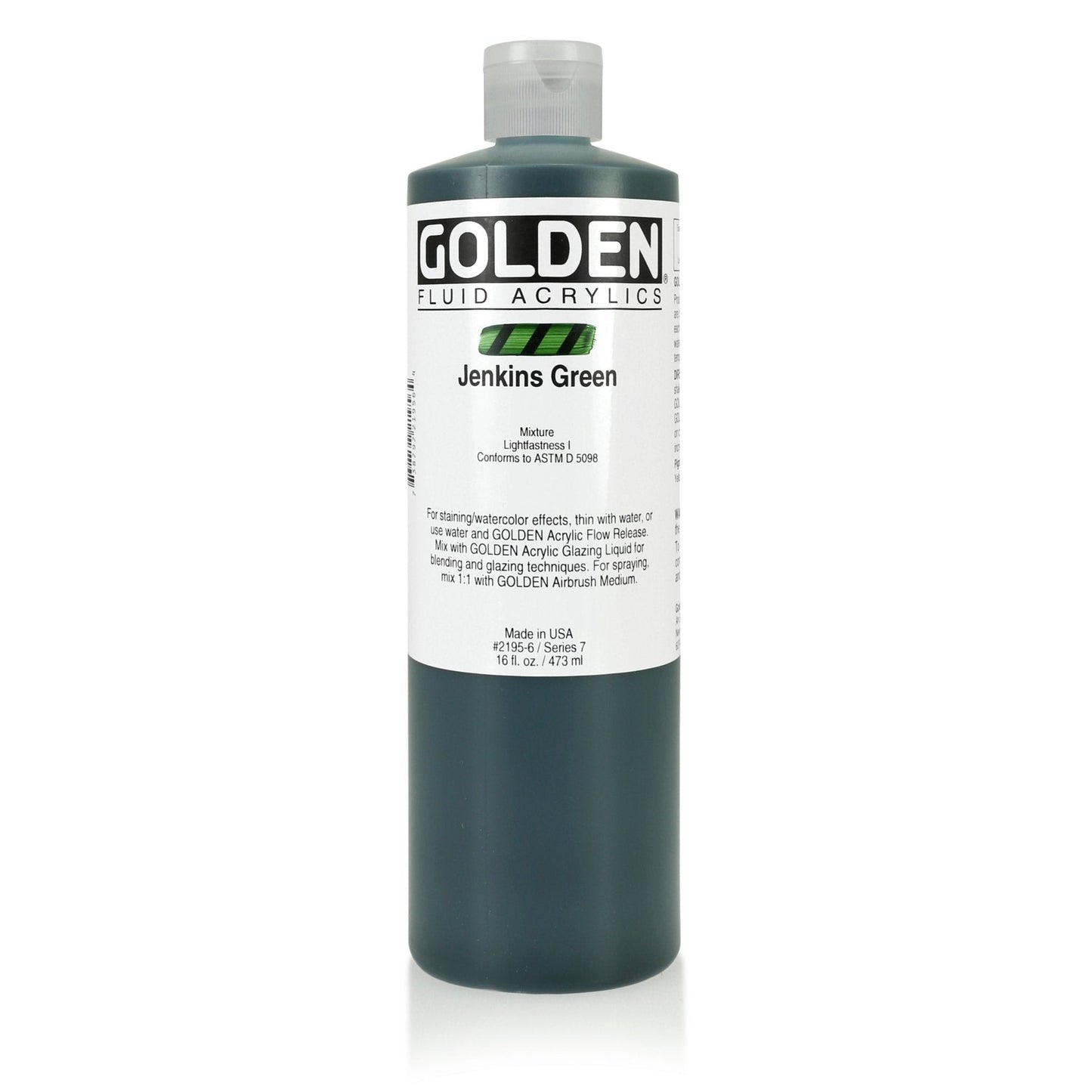 Golden Fluid Acrylic 473ml Jenkins Green - theartshop.com.au