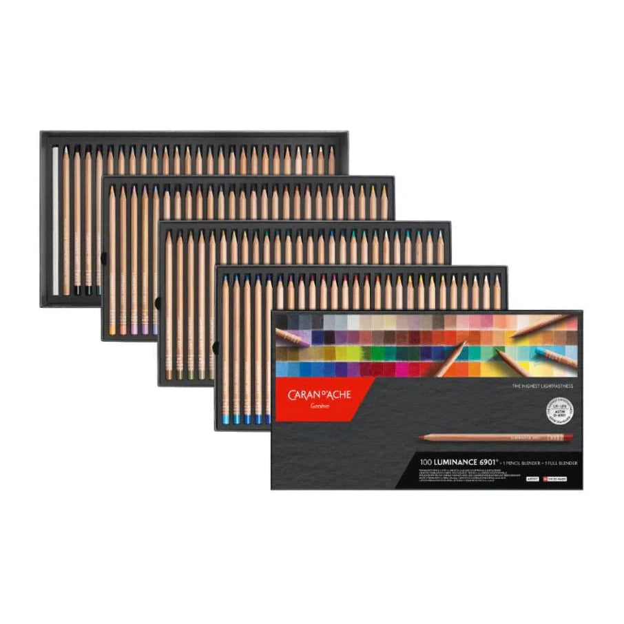 Caran d'Ache Luminance Pencils Set 100 + 2 Blenders - theartshop.com.au