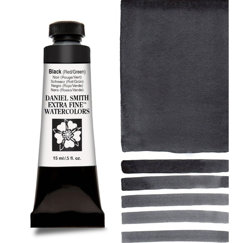 Daniel Smith Watercolour 15ml Black (Red/Green) - theartshop.com.au