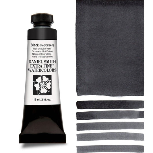 Daniel Smith Watercolour 15ml Black (Red/Green) - theartshop.com.au