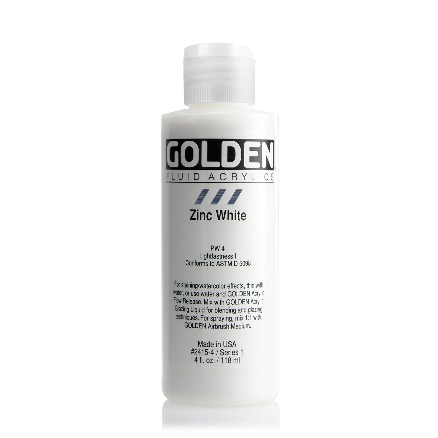 Golden Fluid Acrylic 118ml Zinc White - theartshop.com.au