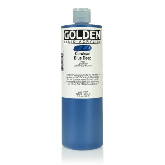 Golden Fluid Acrylic 473ml Cerulean Blue Deep - theartshop.com.au