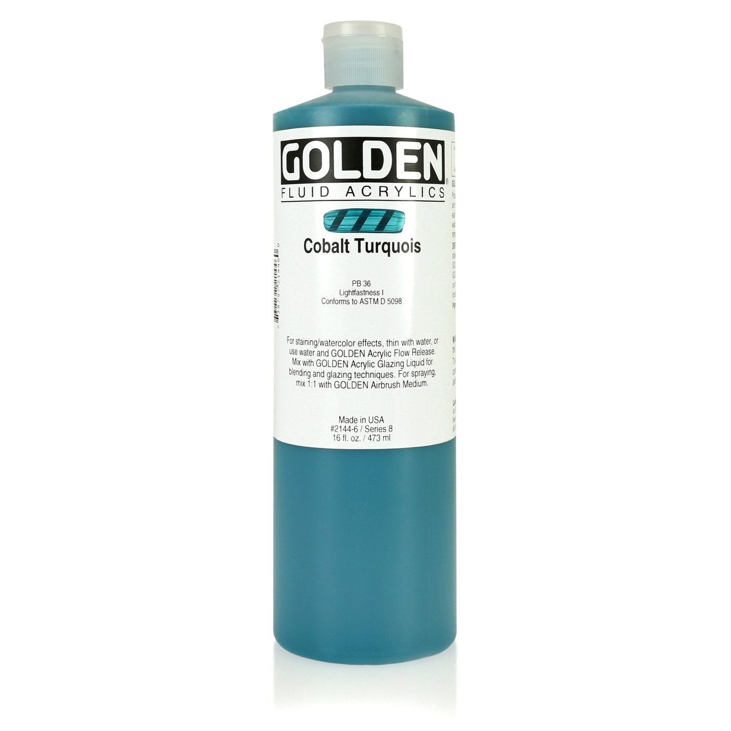 Golden Fluid Acrylic 473ml Cobalt Turqouis - theartshop.com.au