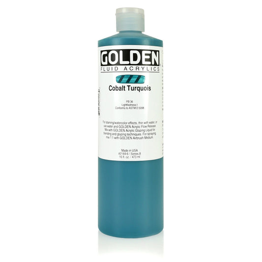 Golden Fluid Acrylic 473ml Cobalt Turqouis - theartshop.com.au