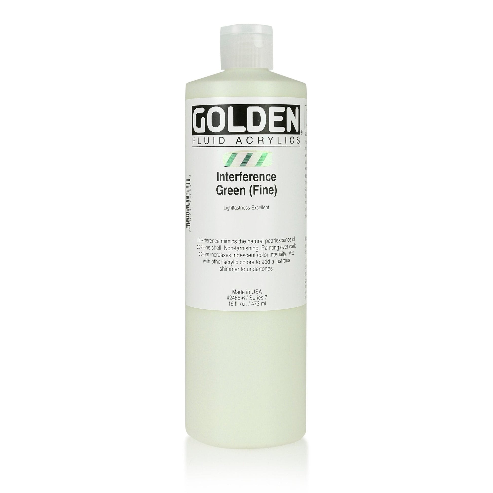 Golden Fluid Acrylic 473ml Interference Green (fine) - theartshop.com.au
