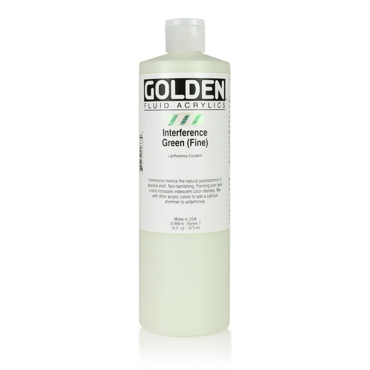 Golden Fluid Acrylic 473ml Interference Green (fine) - theartshop.com.au