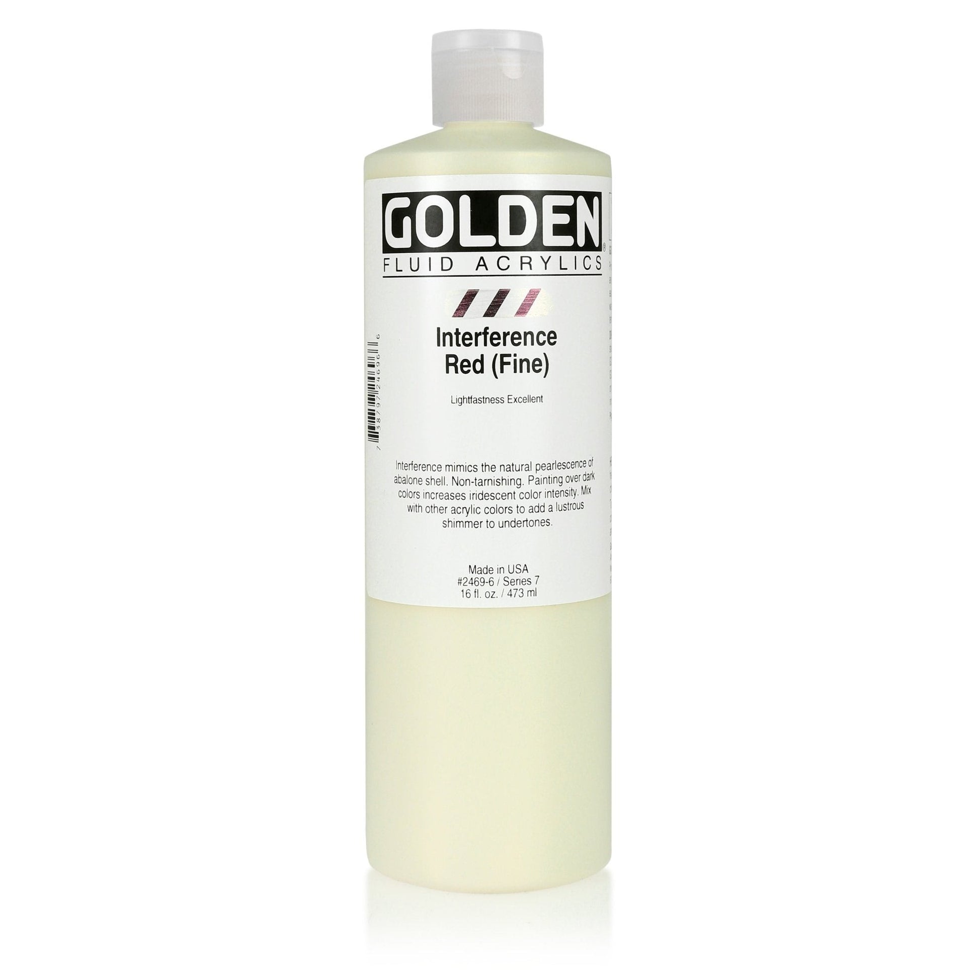 Golden Fluid Acrylic 473ml Interference Red (fine) - theartshop.com.au