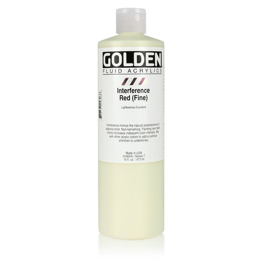 Golden Fluid Acrylic 473ml Interference Red (fine) - theartshop.com.au