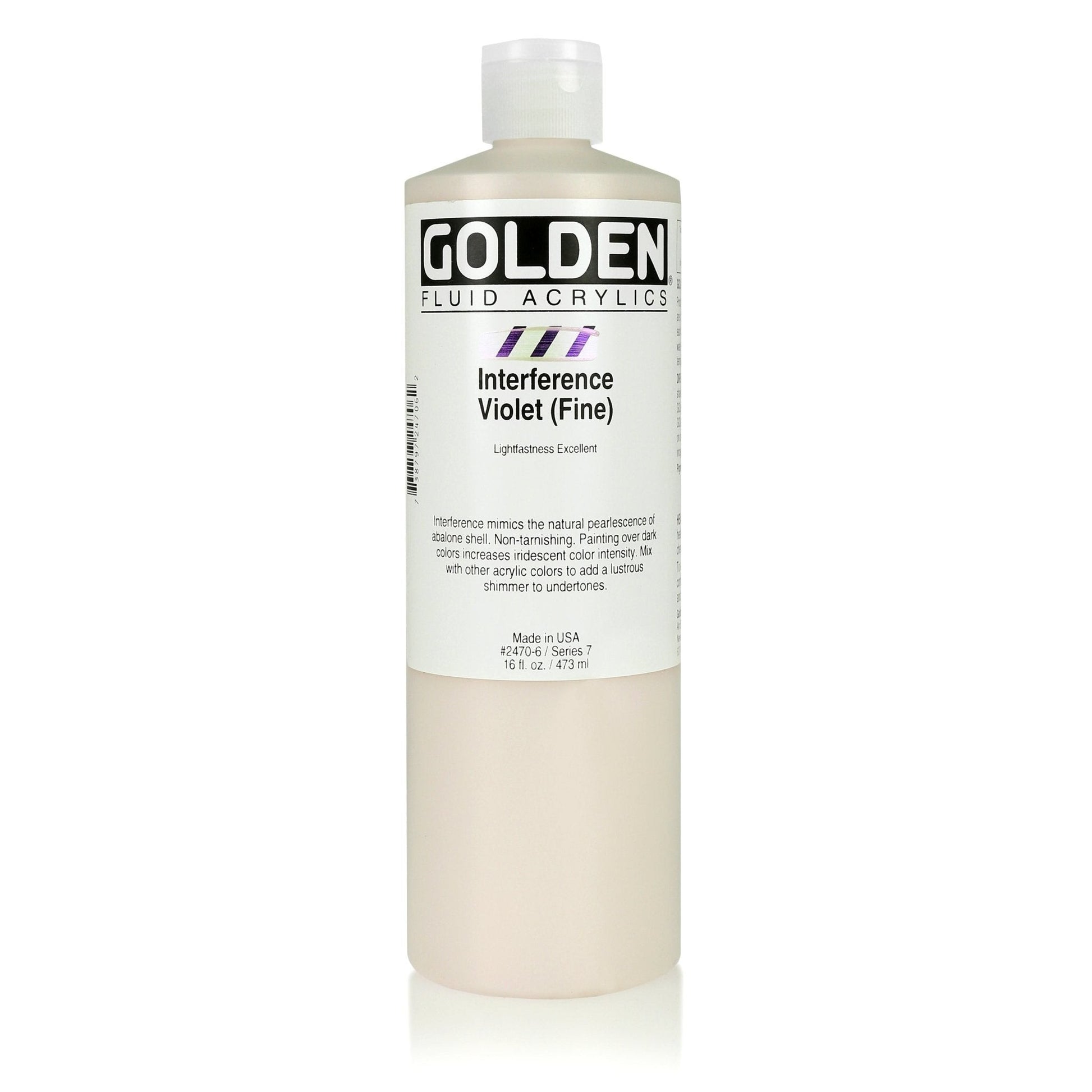 Golden Fluid Acrylic 473ml Interference Violet (fine) - theartshop.com.au