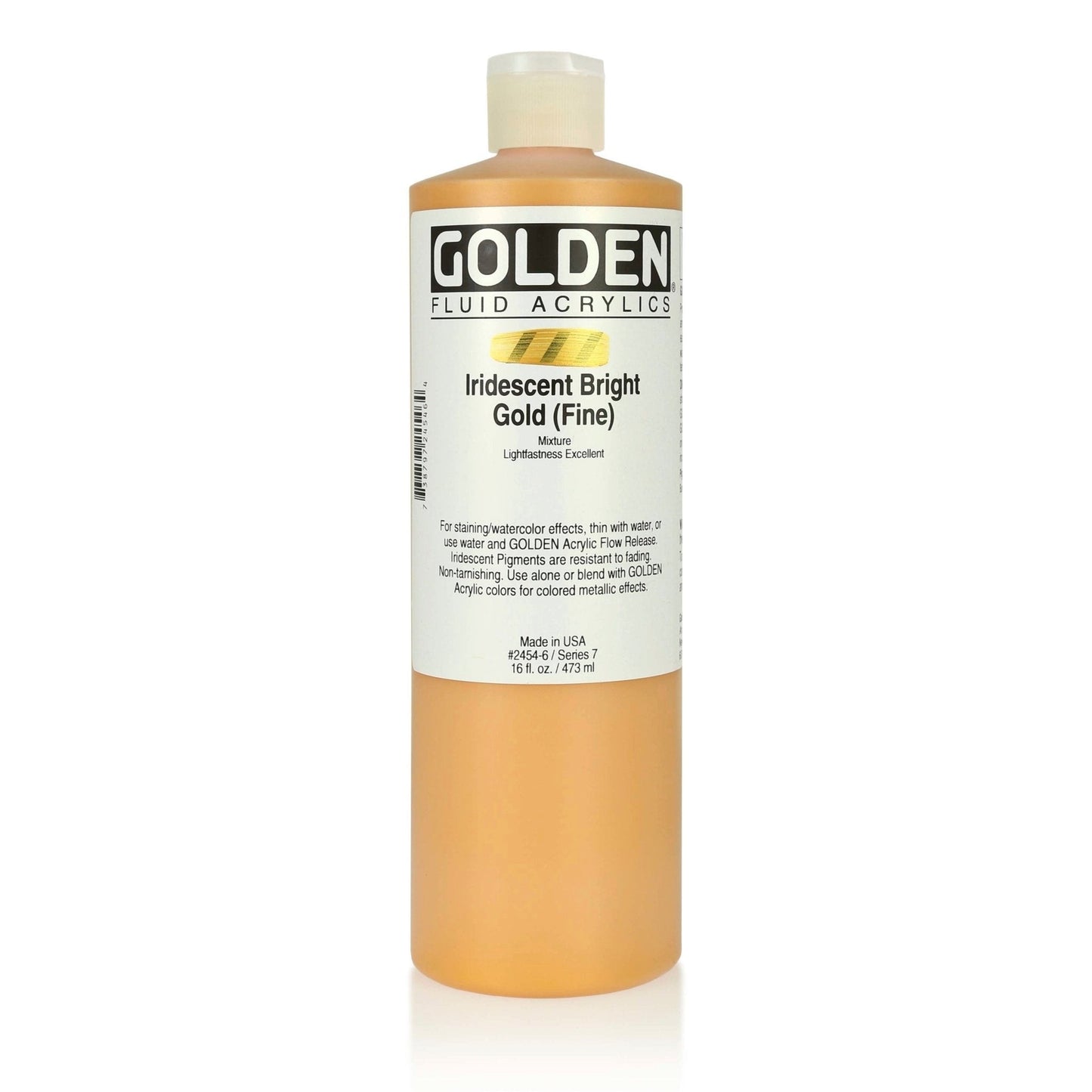 Golden Fluid Acrylic 473ml Iridescent Bright Gold (fine) - theartshop.com.au