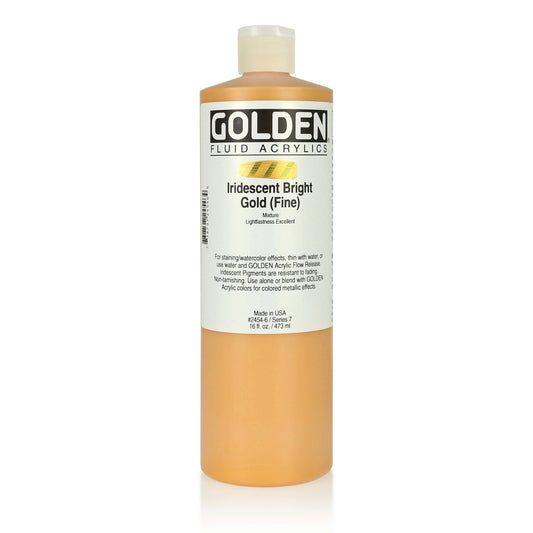 Golden Fluid Acrylic 473ml Iridescent Bright Gold (fine) - theartshop.com.au