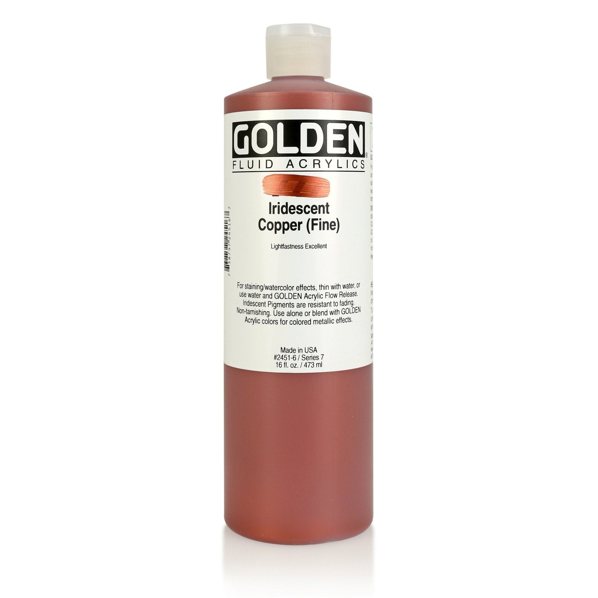 Golden Fluid Acrylic 473ml Iridescent Copper (fine) - theartshop.com.au
