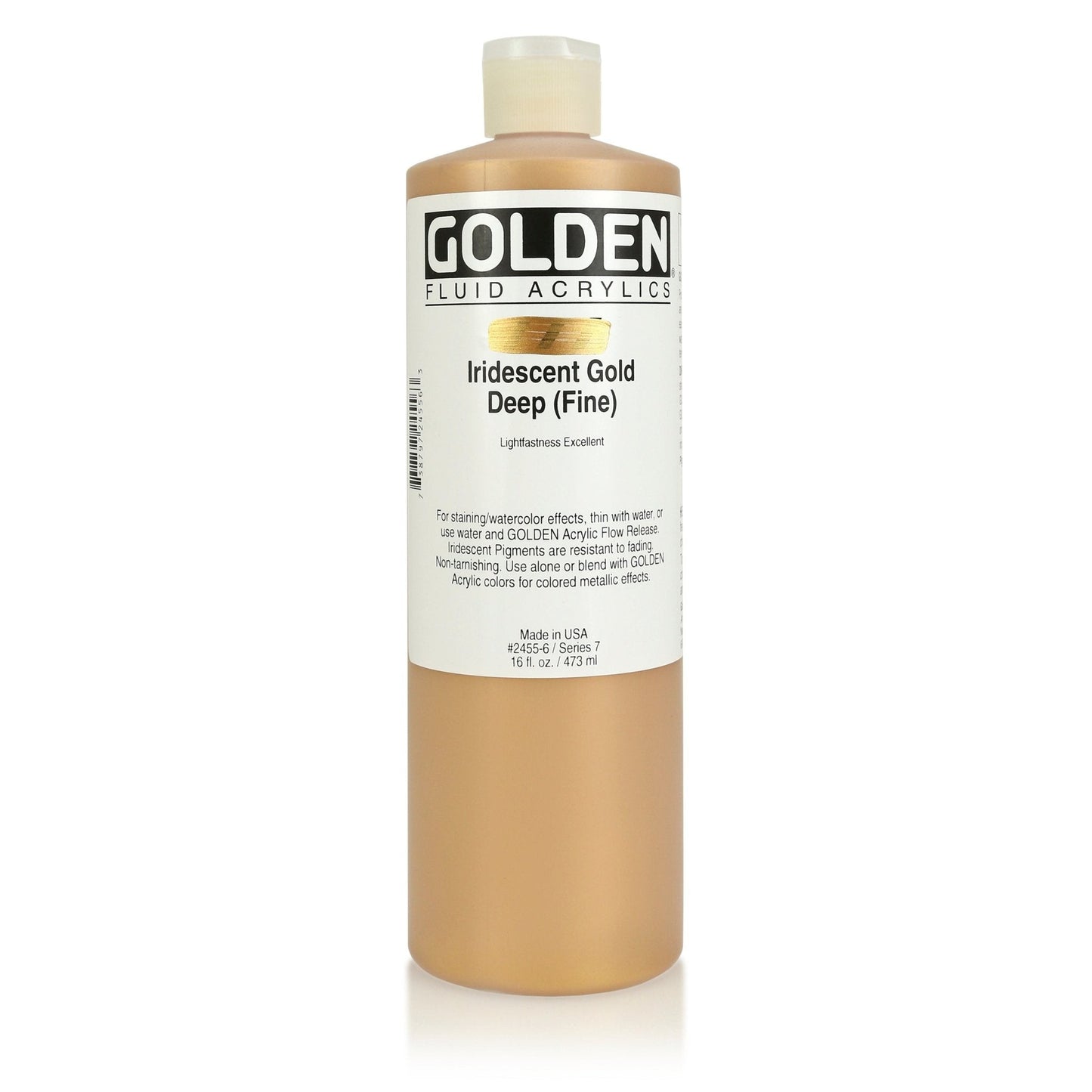 Golden Fluid Acrylic 473ml Iridescent Gold Deep (fine) - theartshop.com.au