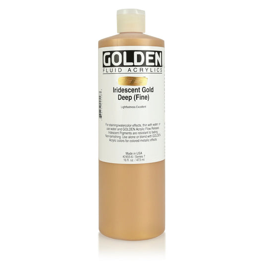 Golden Fluid Acrylic 473ml Iridescent Gold Deep (fine) - theartshop.com.au