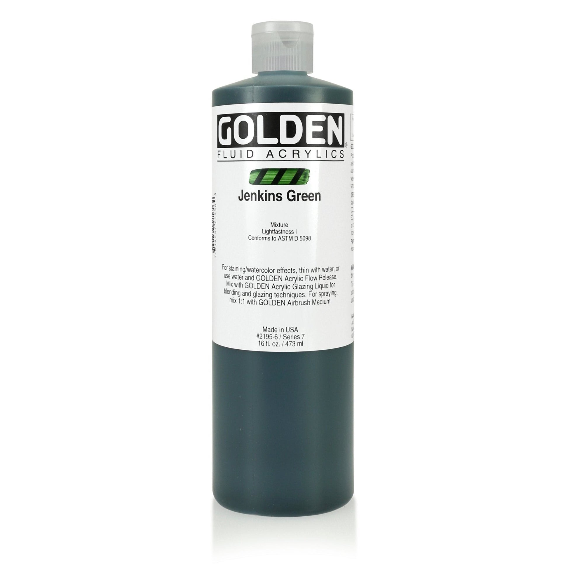 Golden Fluid Acrylic 473ml Jenkins Green - theartshop.com.au