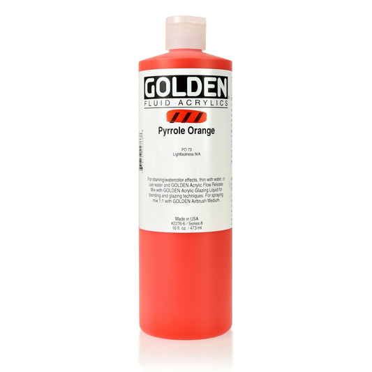 Golden Fluid Acrylic 473ml Pyrrole Orange - theartshop.com.au