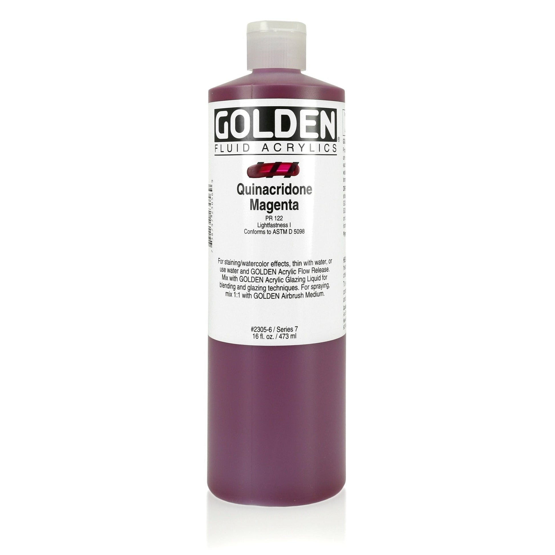 Golden Fluid Acrylic 473ml Quinacridone Magenta - theartshop.com.au