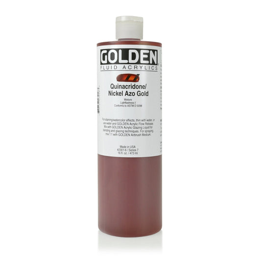Golden Fluid Acrylic 473ml Quinacridone Nickel Azo Gold - theartshop.com.au