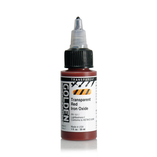 Golden Hi Flow Acrylic 30ml Transparent Red Iron Oxide - theartshop.com.au